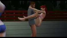 Play Two lesbians and a heterosexual couple fucking in a public place
