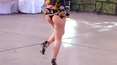 Play Sensual Stepdaughter Saya Caporal in Black Dental Floss Tease & Hard Anal Fuck