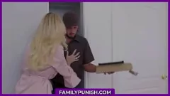 Play Desperate Milf Hides in Closet: Caught by Husband while Sucking Off Delivery Boy's Big Dick